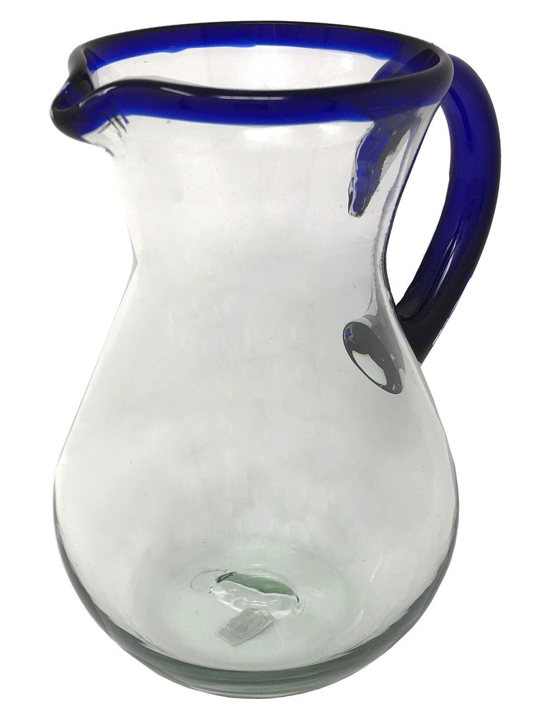 Mexican Glass Pitcher 84oz Hand Blown