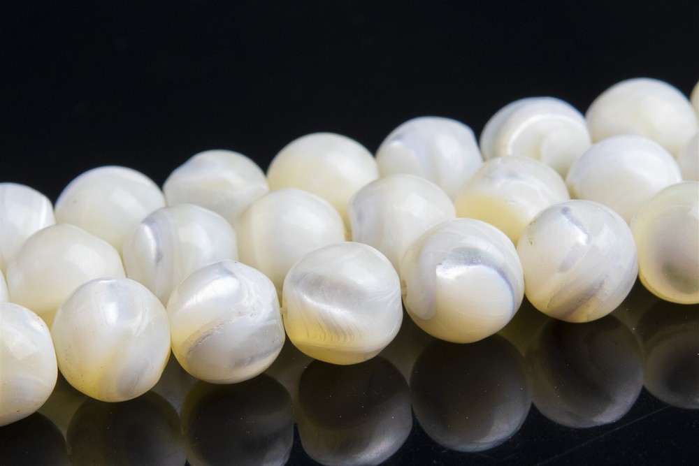 7-8MM White Trochidae Shell Beads Round Gemstone Loose Beads