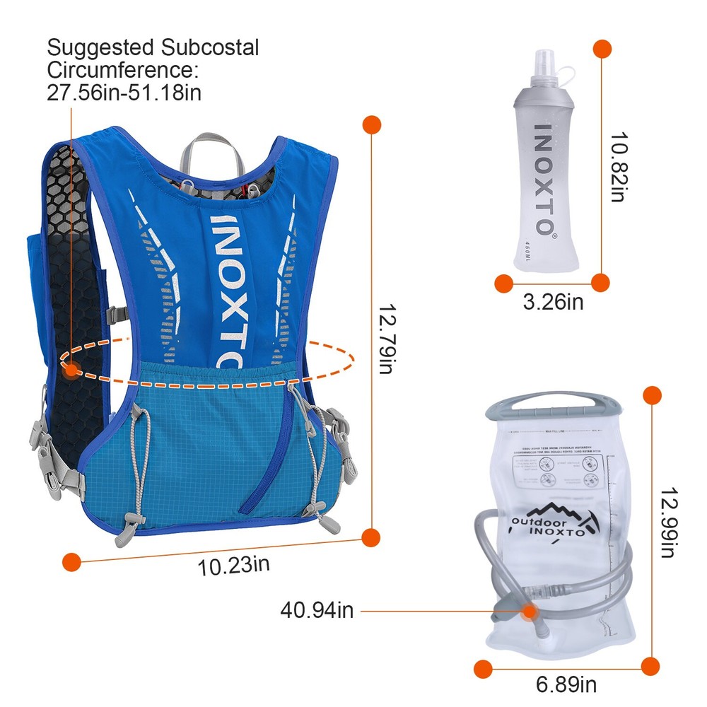 Sport Hydration Vest Running Backpack Storage Bagwith Water Bladder Adjustable