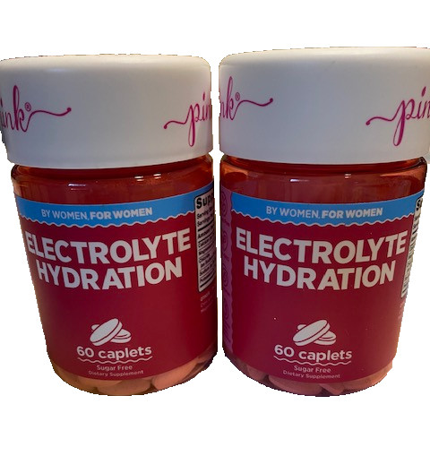 Pink Products Electrolyte Hydration 60 Caplets ~ Pack of 2 ~ Exp 5/26