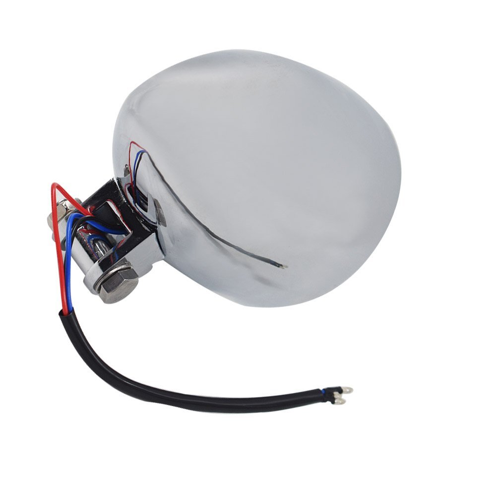 12V Motorcycle Chrome Visor Headlight Lamp For Bobber Chopper Dyna