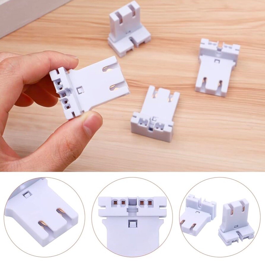10pcs Fluorescent Light Holder Replacement Light Tube Base Lamp Socket
