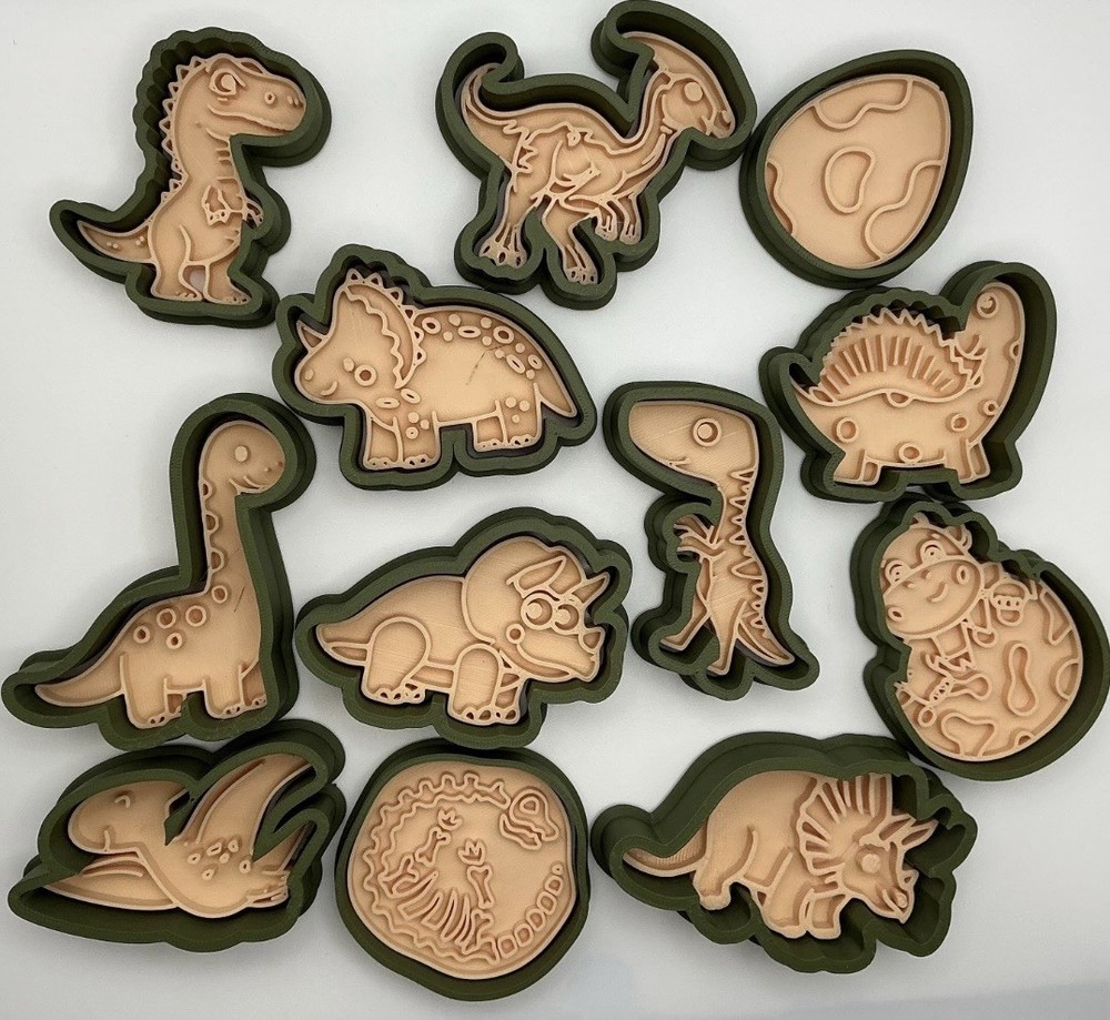 Dinosaur Play Dough Shapes Set with Rolling Pin.