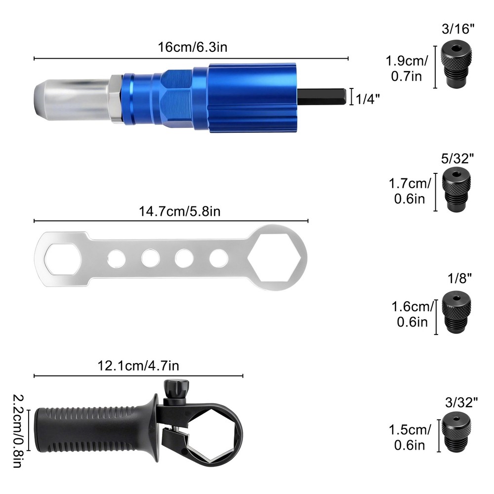 Electric Rivet Nut Gun Cordless Drill Pop Adapter Riveting Riveter Insert Tool
