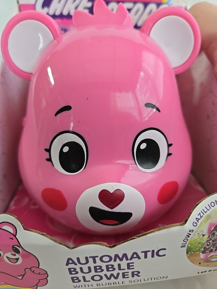 Care Bear Cheer Bear Automatic Bubble Blower W/ Solution Battery Operated Easter