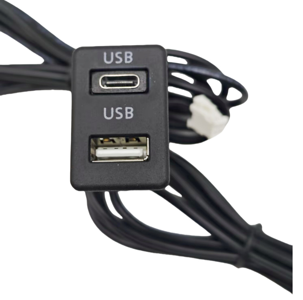 Car Dash Flush Mount Type C USB Port Panel Interface Extension Cable Adapter Kit