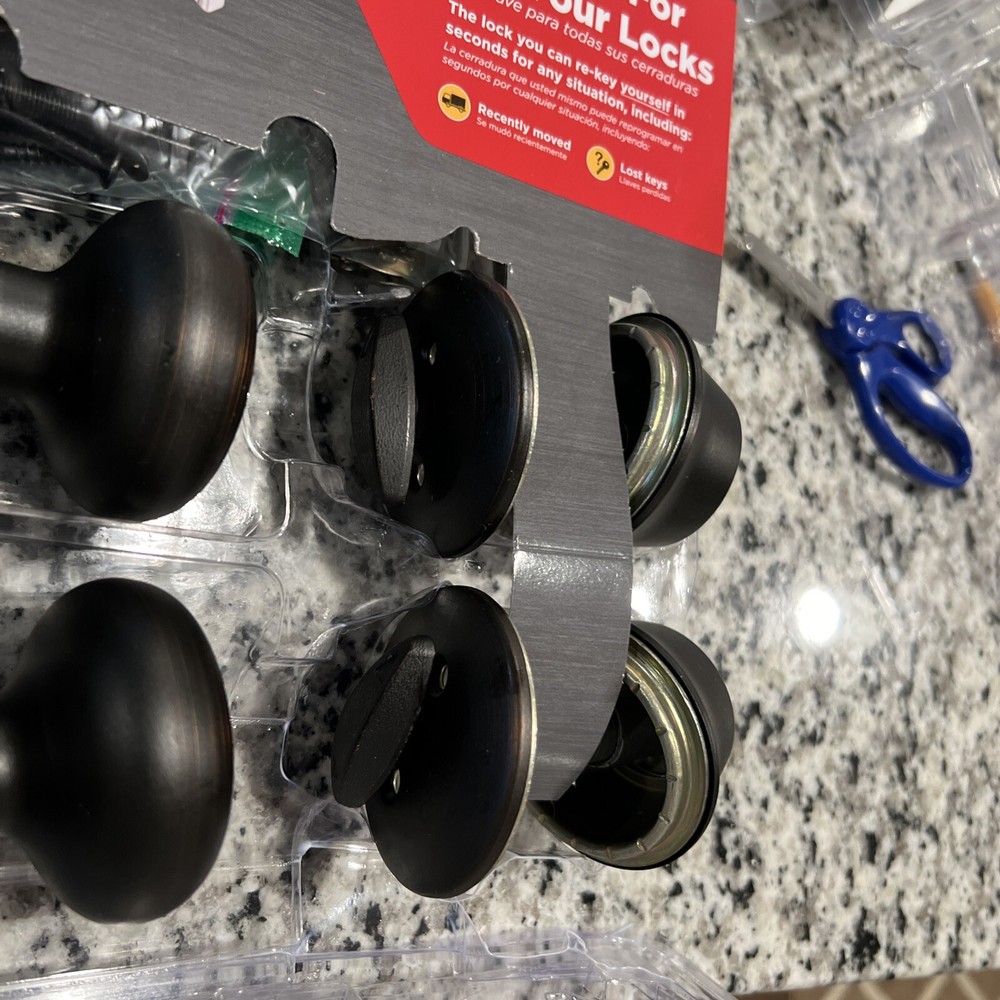 Two Keyed Knobs and Two Keyed One Side Deadbolts - with Pin