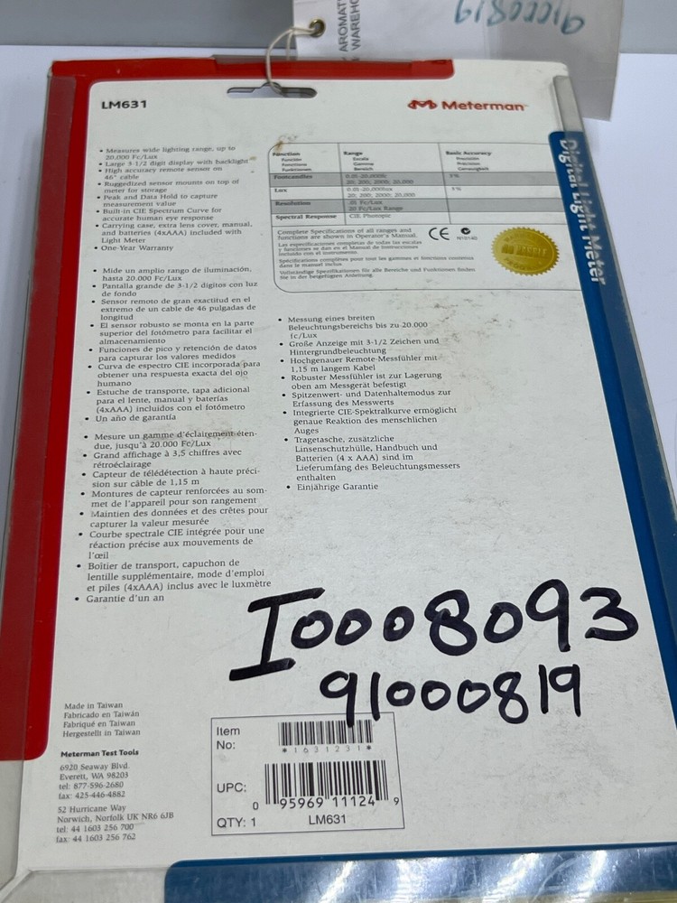 Meterman LM631 Light Meter