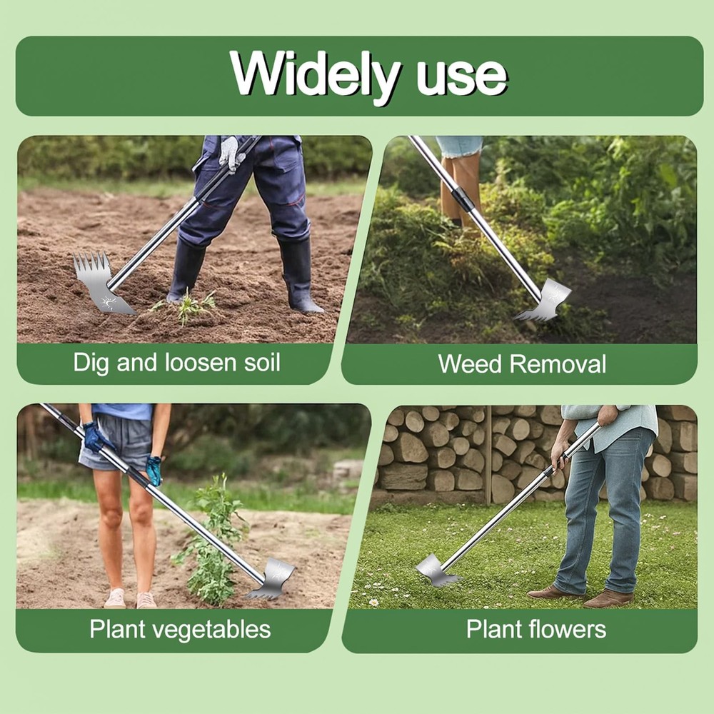 Weed Puller Tool with Long Handle, 60inch Manual Weed Puller Tool,2 in 1 Hand...