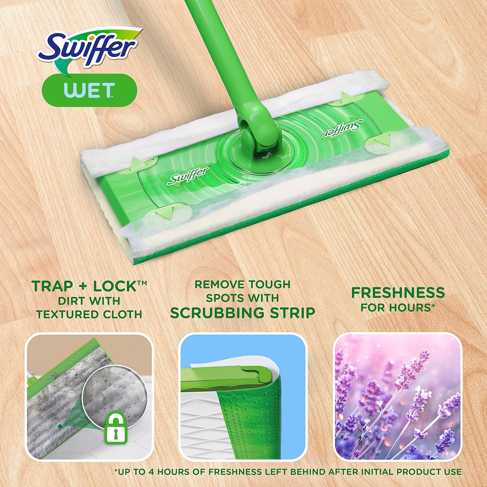 Sweeper Wet Mopping Pad Multi Surface Refills for Floor Mop, Lavender & Vanilla