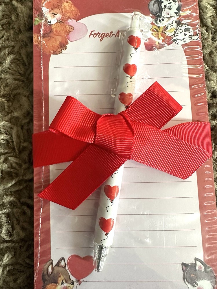 Puppy Valentine Notepad And Pen Set