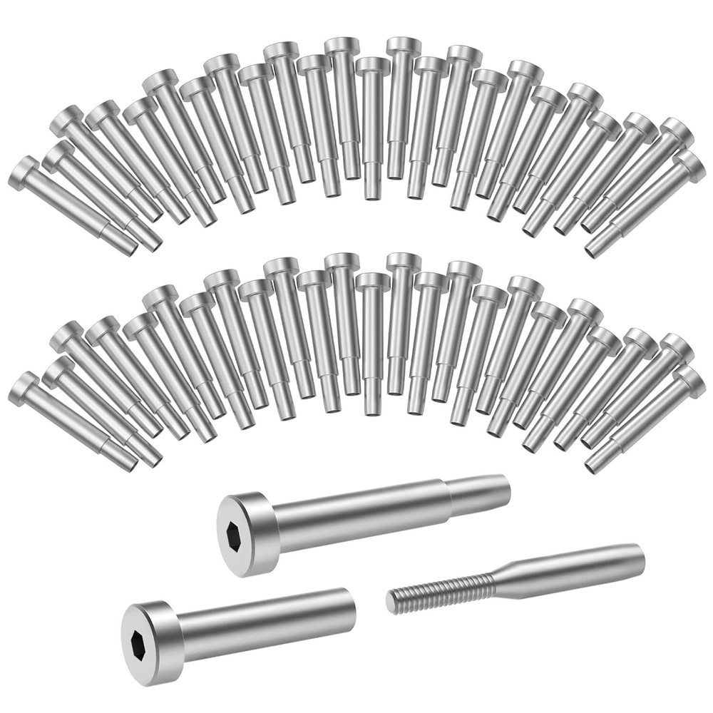 50 Pack 3/16" Invisible Cable Railing Kit Receiver and Swage Stud End Cable New