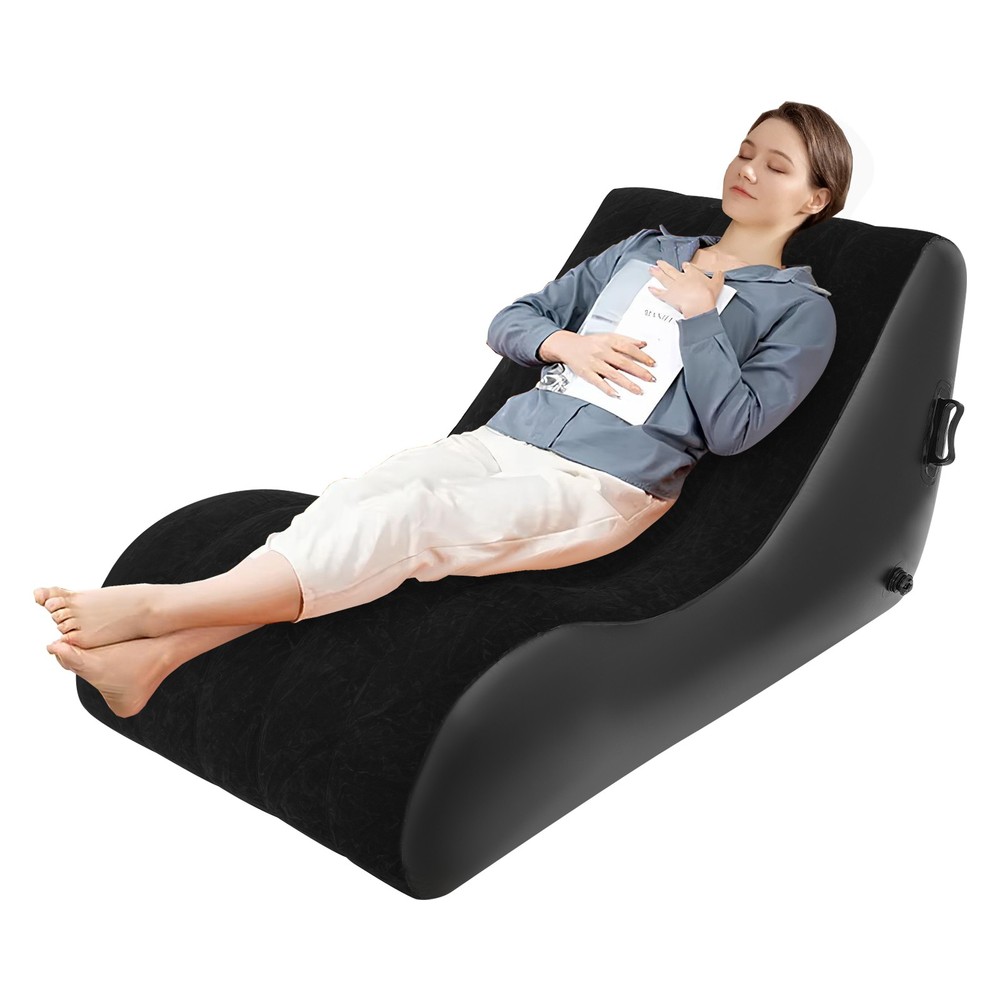 Single Inflatable Sofa Bed w/ Air Pump Pull Out Sofa Chair Max Capacity 441lbs