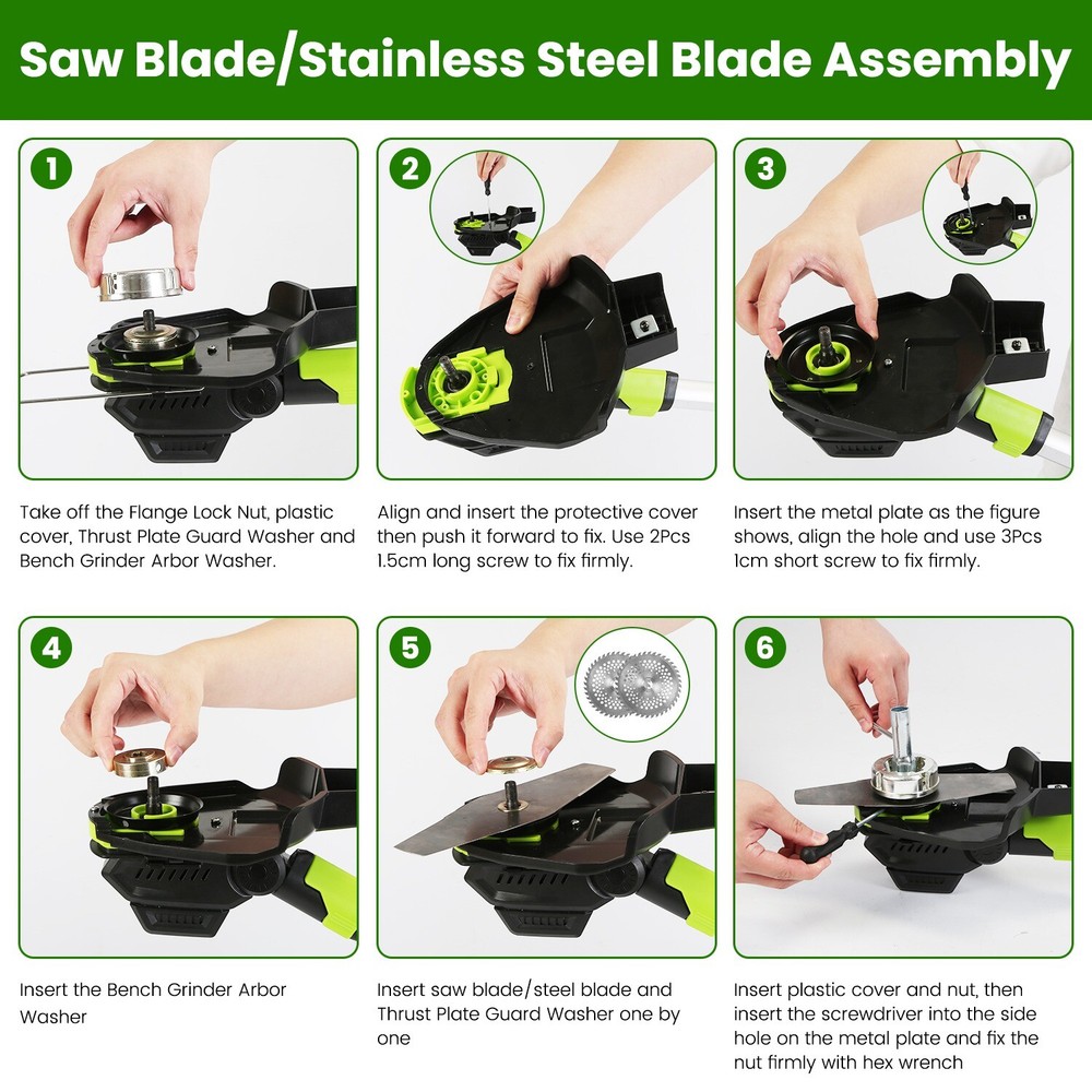 Cordless Electric Brushless Cutter Lawn Edger Grass String Trimmer