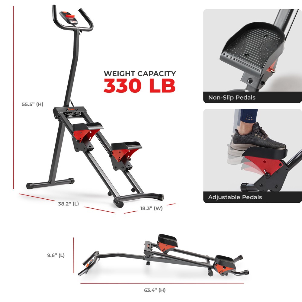 Smart Adjustable Step Stairs Climber Foldable Strength Core Home Workout 330 lbs