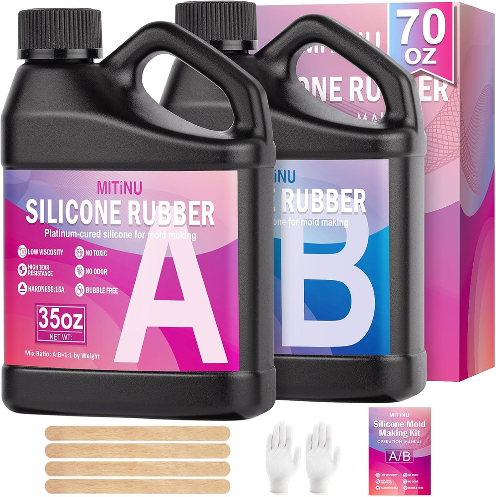 Silicone Mold Making Kit Rubber Liquid Casting Maker Super Elastic Bubble Free