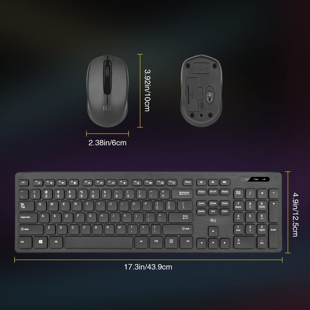 Wireless Keyboard and Mouse Combo - Standard Office PC Keyboard and Optical W...