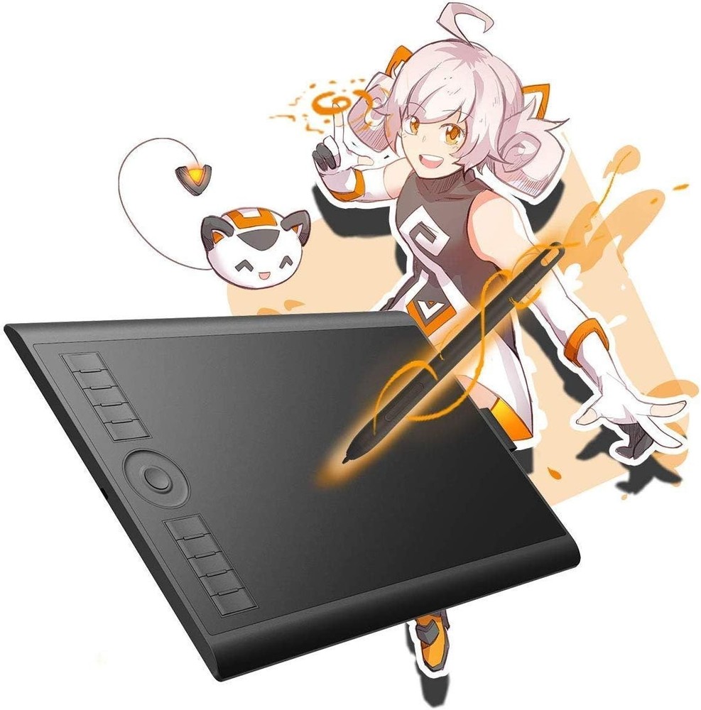 Graphics Tablet with 8192 Levels Pressure Sensitivity and Programmable Hot Keys