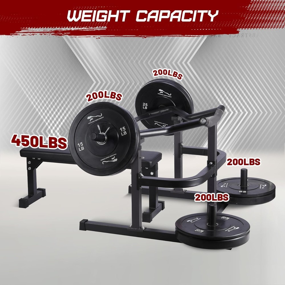 Chest Press Machine with Adjustable Flat Bench,Versatile Bench Press Rack