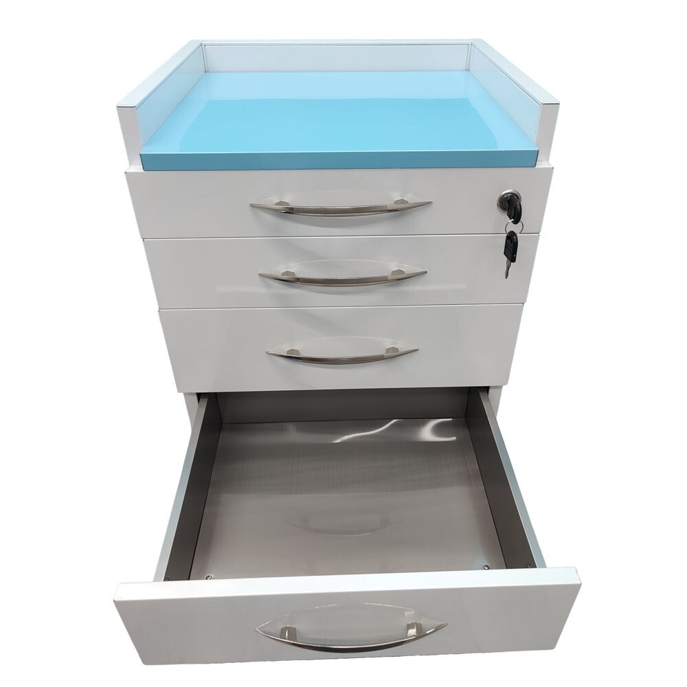 1 PC 4 Drawer Removable Assistant Mobile Cabinet w/Divider Bracket Locks