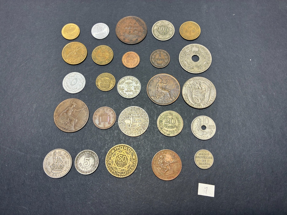 25 ASSORTED FOREIGN COINS LOT 7