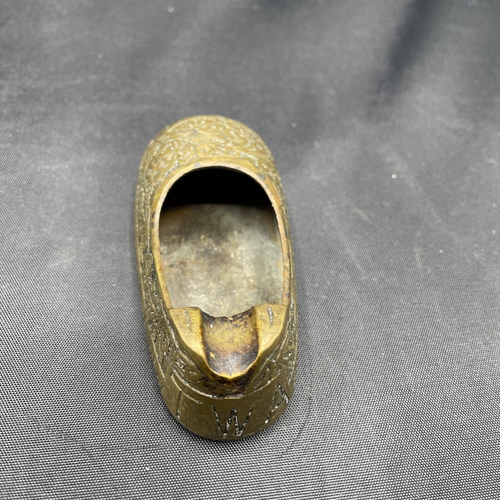 Vtg Brass Small Shoe Ashtray