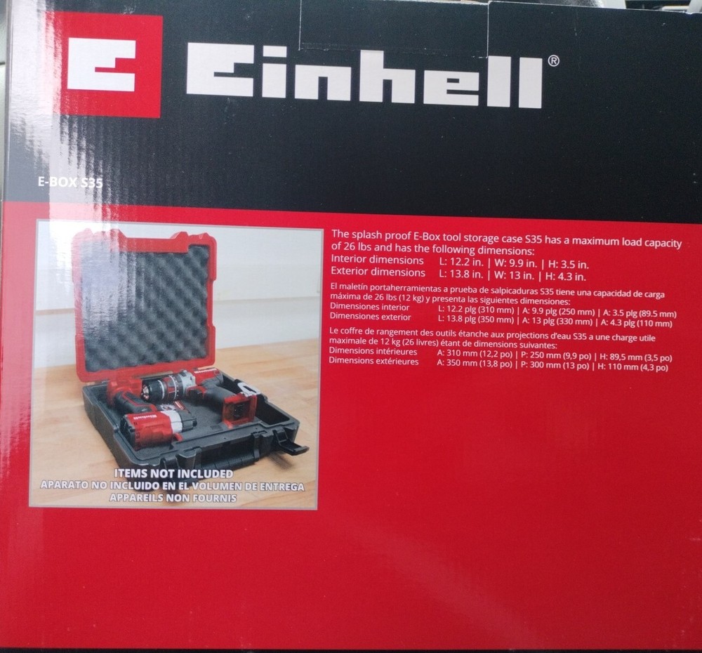 Einhell E-Box S35 Hard tool Case 14 Inches