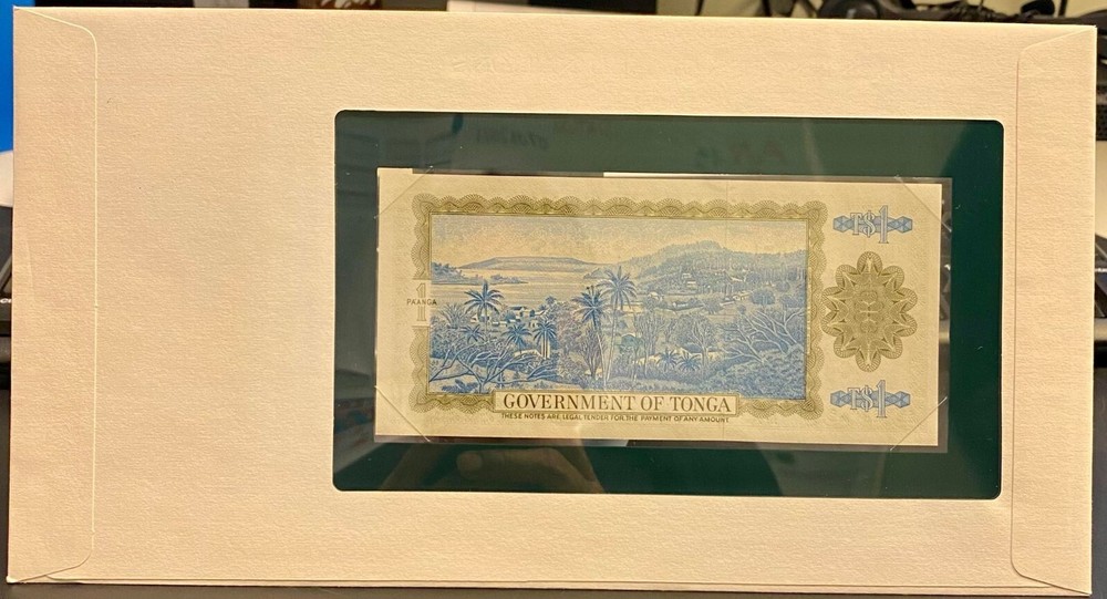 Banknote Letter , Tonga 1 Paanga UNC banknote