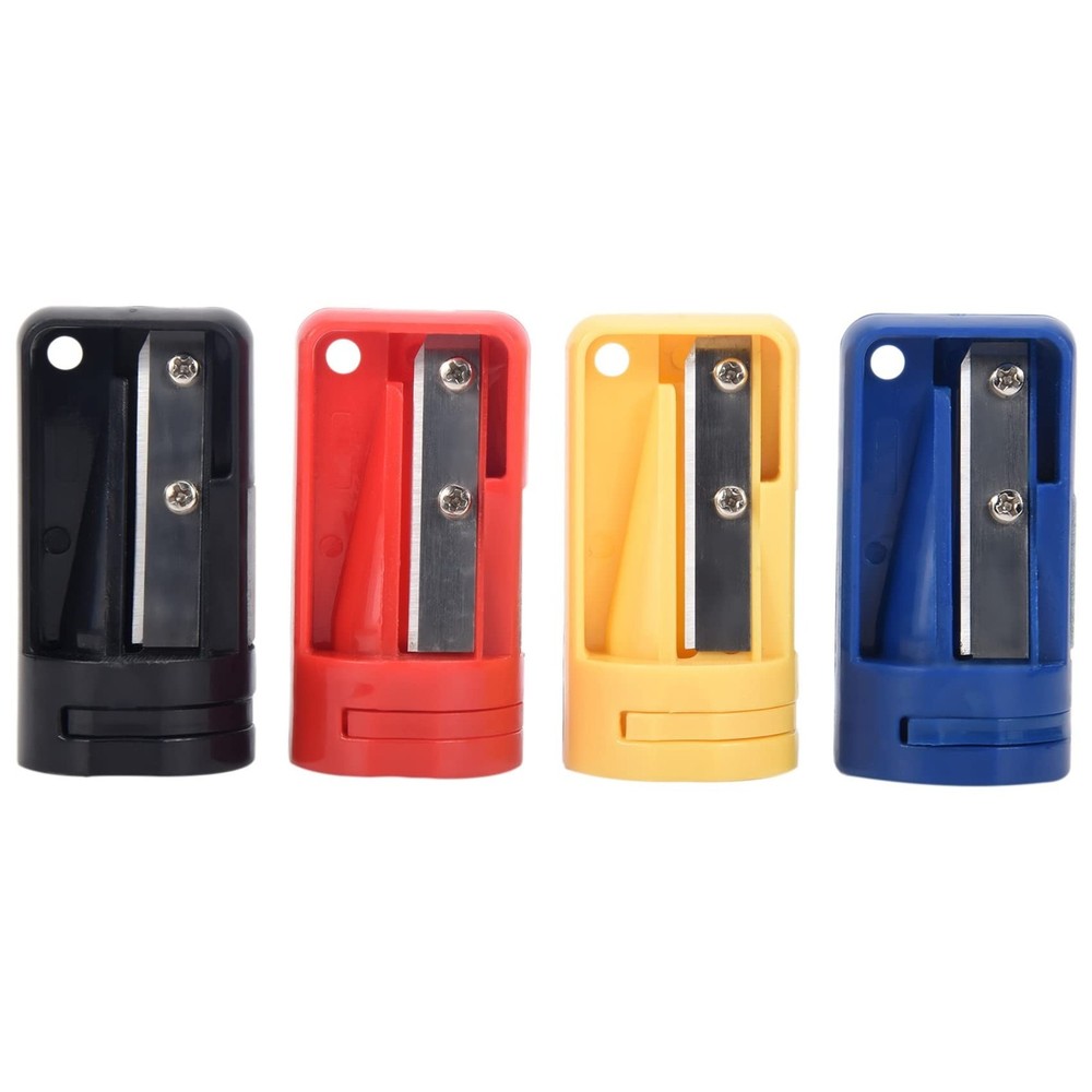 Carpenter Pencil Sharpener- 4 Pack Manual Pencil Sharpener for Flat Carpenter...