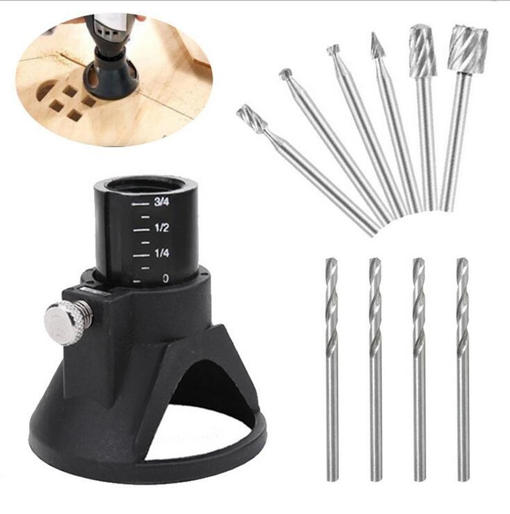 Large Window Wood Guide HSS Router With Drill Bits Set For Dremel E