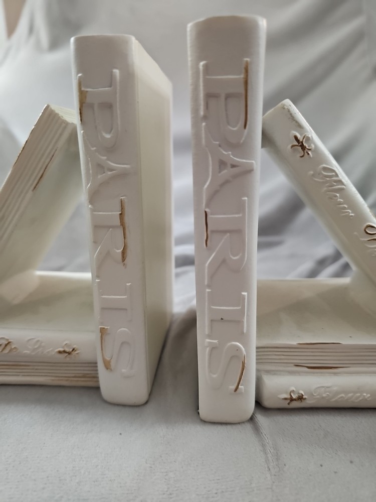 White Paris Bookends