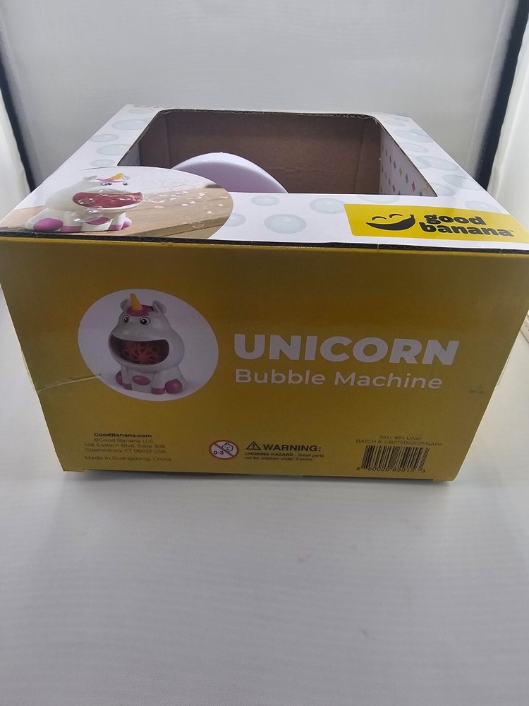 Good Banana Unicorn Bubble Machine, Cordless Automatic Bubble Maker, Blower
