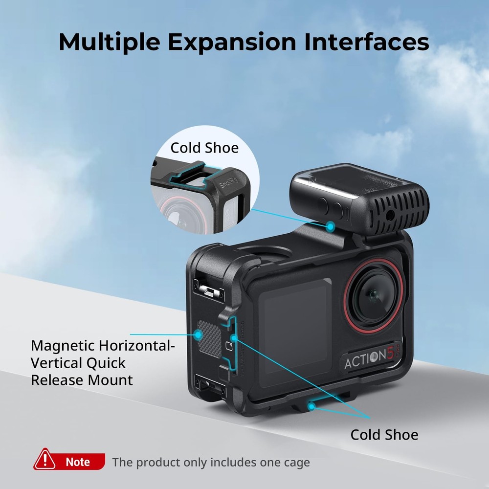 SMALLRIG Action 5 Pro 4 3 Cage for DJI, with Black