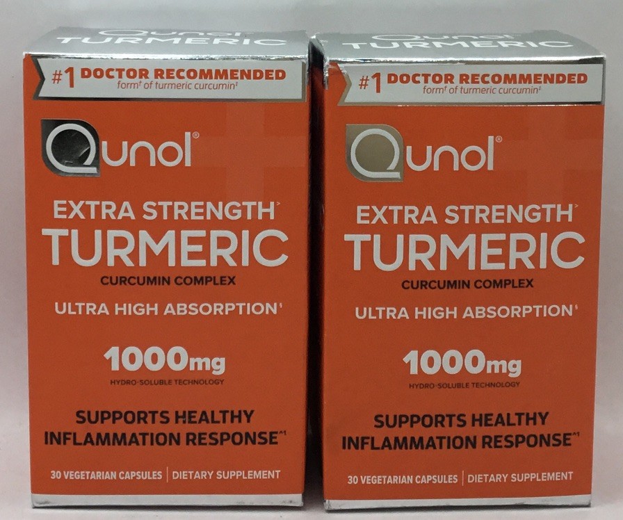 2 Qunol Extra Strength Turmeric Curcumin Complex 30x2=60 Capsules Exp 2/26