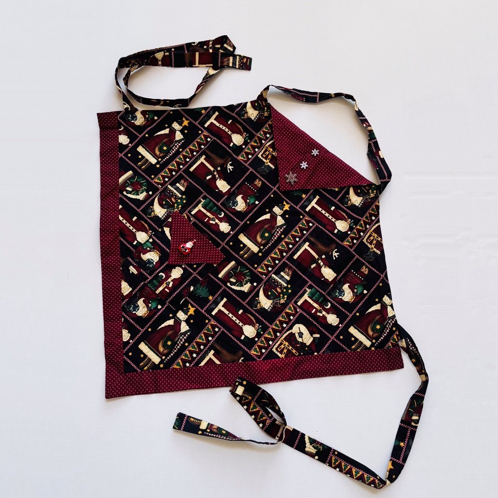 Apron Christmas Pattern with Pocket Cotton E1-771