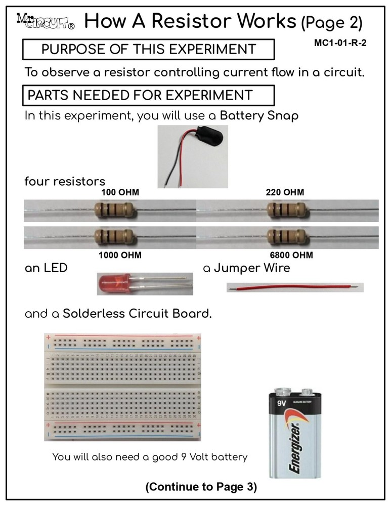 5th Grade- Lesson Plan #Exp01 "HOW A RESISTOR WORKS" Science-Electronics