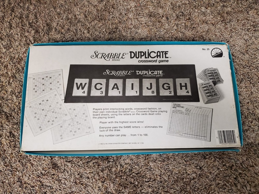 Board Game - Scrabble Duplicate - 1982 - Selchow & Righter - Vintage & Complete
