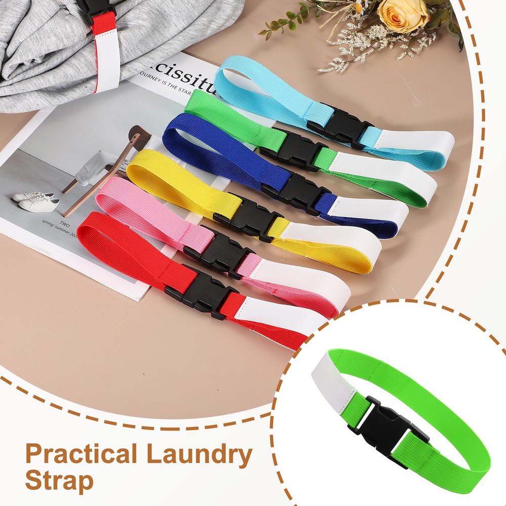 2 Pcs Multipurpose Laundry Strap with Buckle, Light Green