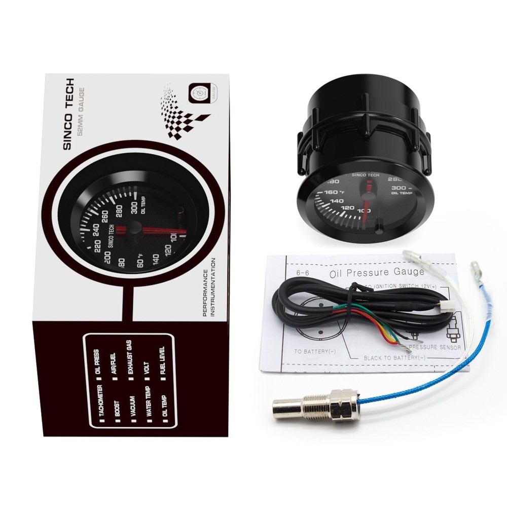 7 Color Gauge Kit 2" 52mm Automobile Backlight Pointer Car Meter with Sensor ...