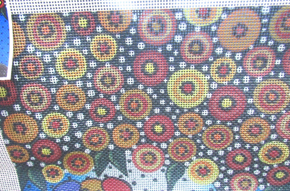 Whimsical Dog Handpainted Needlepoint Canvas