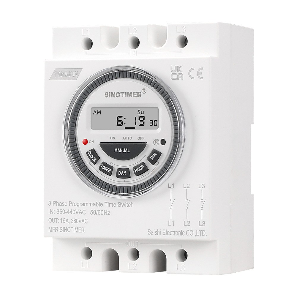 New TM619-380V 3 Phases Backlight 7 Days Programmable Timer Switch Time Relay