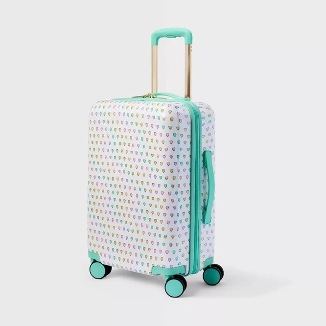 Roller Rabbit x Target - Disco Hearts Wave Carry On Suitcase White/Teal - NWT