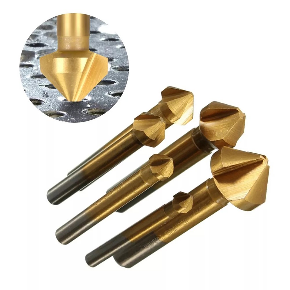 6Pcs 90Degree HSS Chamfer Cutter Bit Chamfering Countersink Drill Bits Accessory