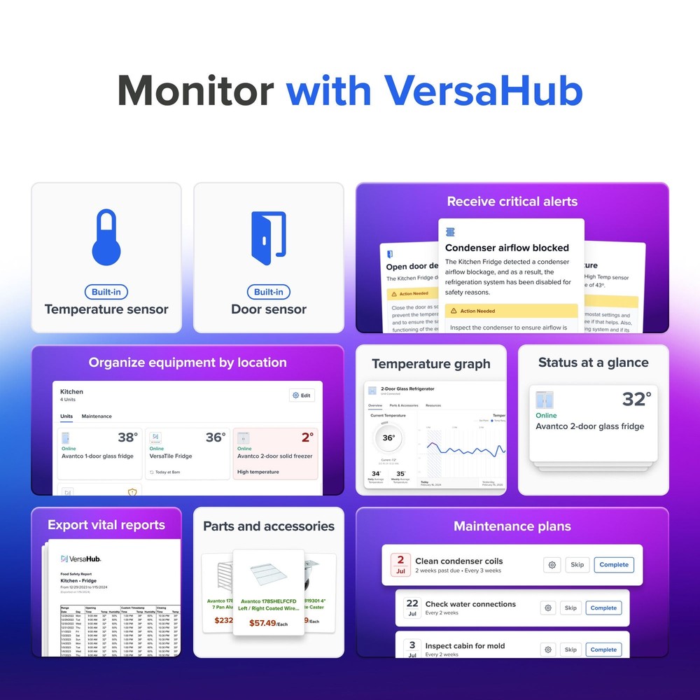 48" VersaHub WiFi-Enabled Front Breathing Undercounter Freezer