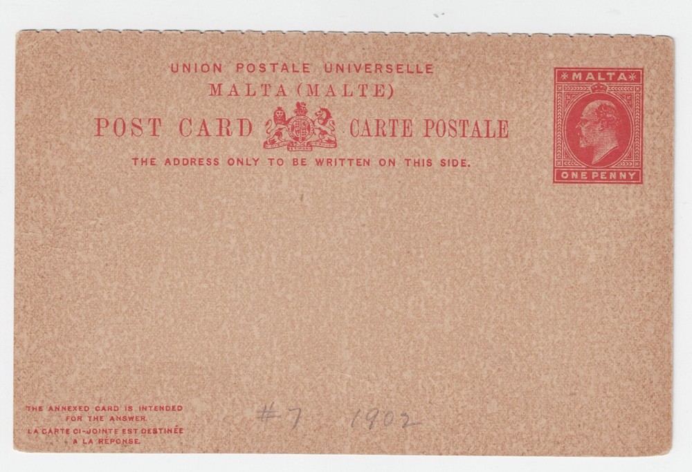 Malta King George Classic Postcard 1902 #7 B-7