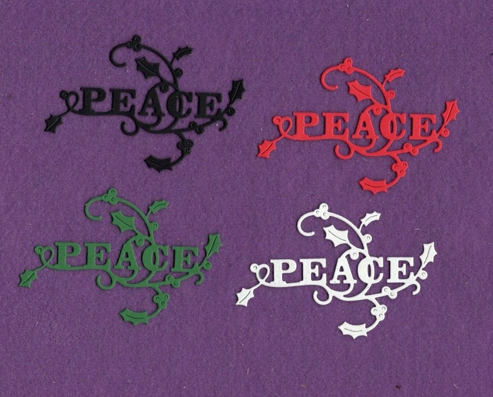 PEACE  # 2 die cuts scrapbook cards