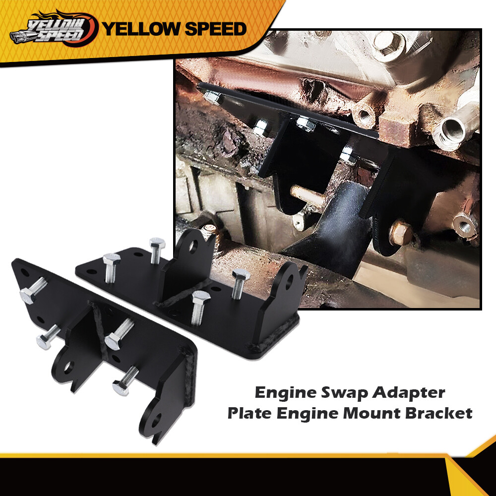 Fit For 73-98 Chevy LS LSX Engine Swap Adapter Plate Engine Mount Bracket Pair