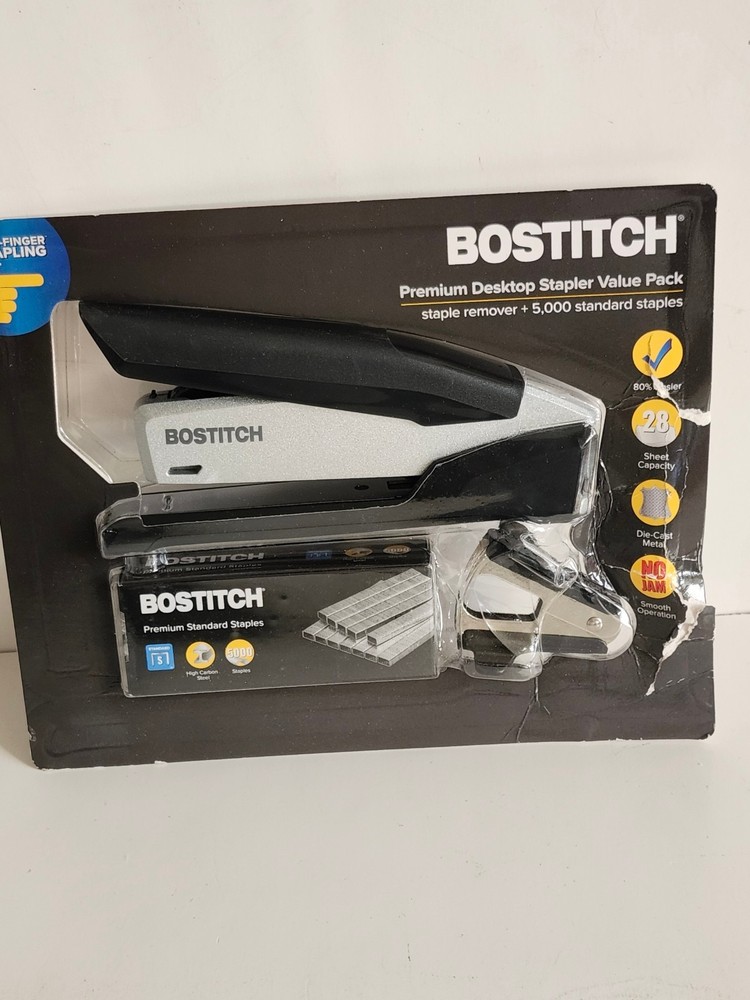 Bostitch Premium Desktop Stapler Value Pack Staple Remover + 5000 Staples, Read