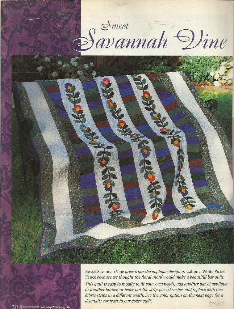 A0191 SWEET SAVANNAH VINE  QUILT PATTERN/INSTRUCTIONS