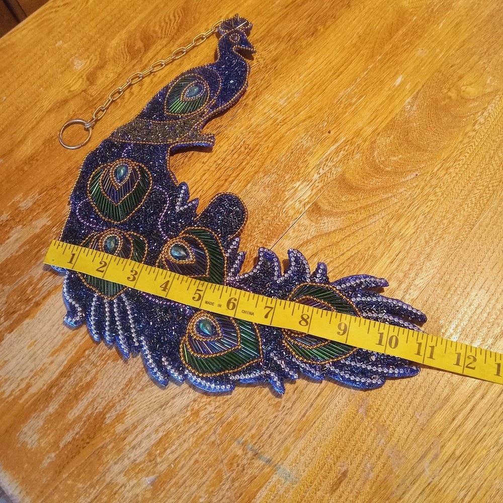 Peacock Beaded Hanging Decor Multi Color Large